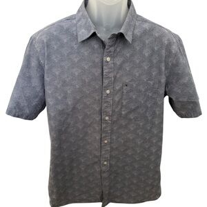 HURLEY Casual Short Sleeve Collared Shirt Classic Fit Men L Large